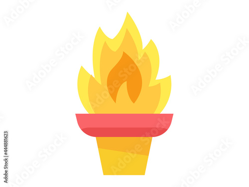 torch fire olympic single isolated icon with flat style