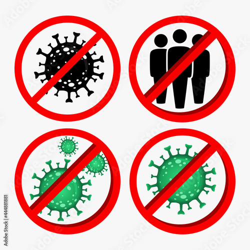 virus Bacteria Cell Stop illness respiratory infection Concepts Corona Covid-19 Isolated on white background