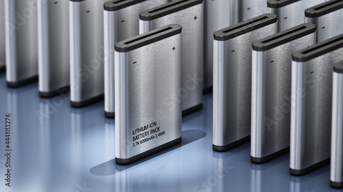 Lithium Ion battery stands out among others. 3D illustration