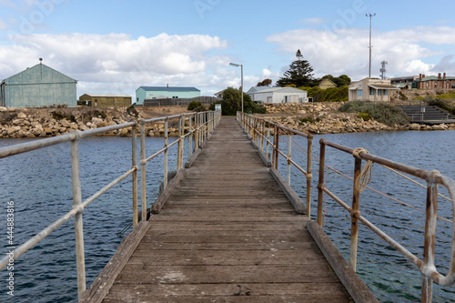 The Kingscote jetty looking back to the land in  Kangaroo Island South Australia on May 9th 2021