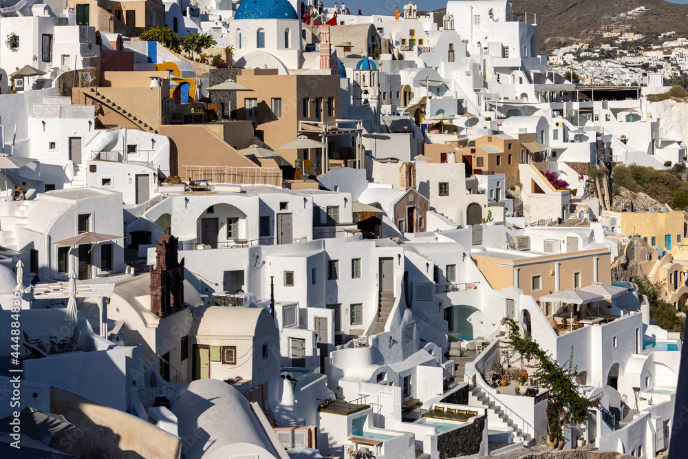 Whitewashed houses in Oia on Santorini island, Cyclades, Greece