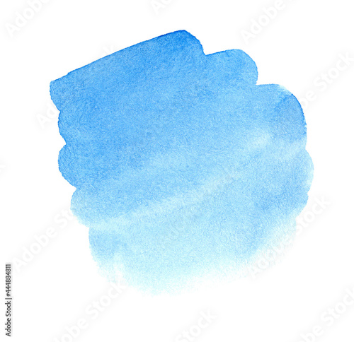 Handmade illustration of blue watercolor isolated on white background