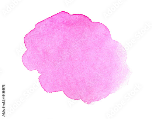 Handmade illustration of pink watercolor isolated on white background