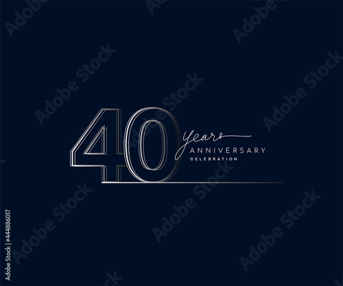 40th years anniversary celebration logotype with linked number. Simple and modern design, vector design for anniversary celebration.