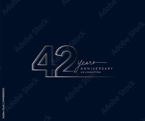 42nd years anniversary celebration logotype with linked number. Simple and modern design, vector design for anniversary celebration.