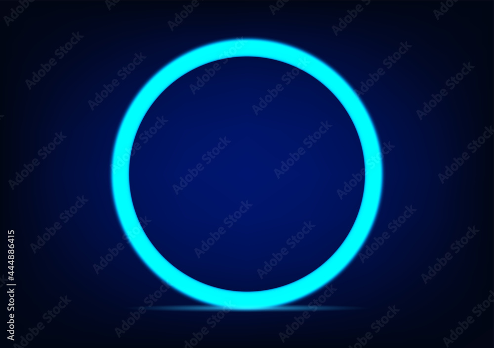 Fototapeta premium circle neon glow light with blue background for background vector illustration