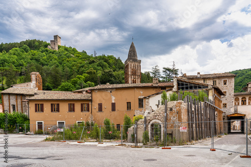 The center of Visso at July 2020 after the earthquake of central Italy 2016 photo