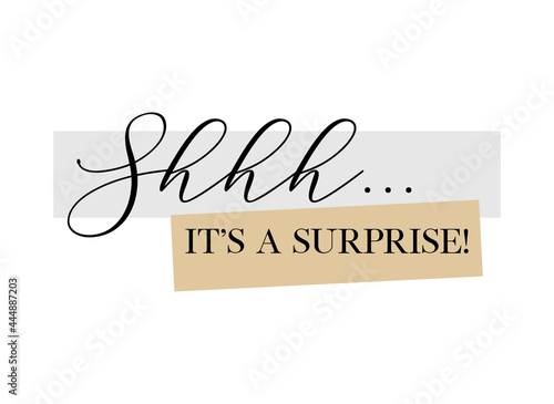 Surprise party vector calligraphic design on white background
