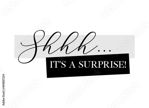 Surprise party vector calligraphic design on white background