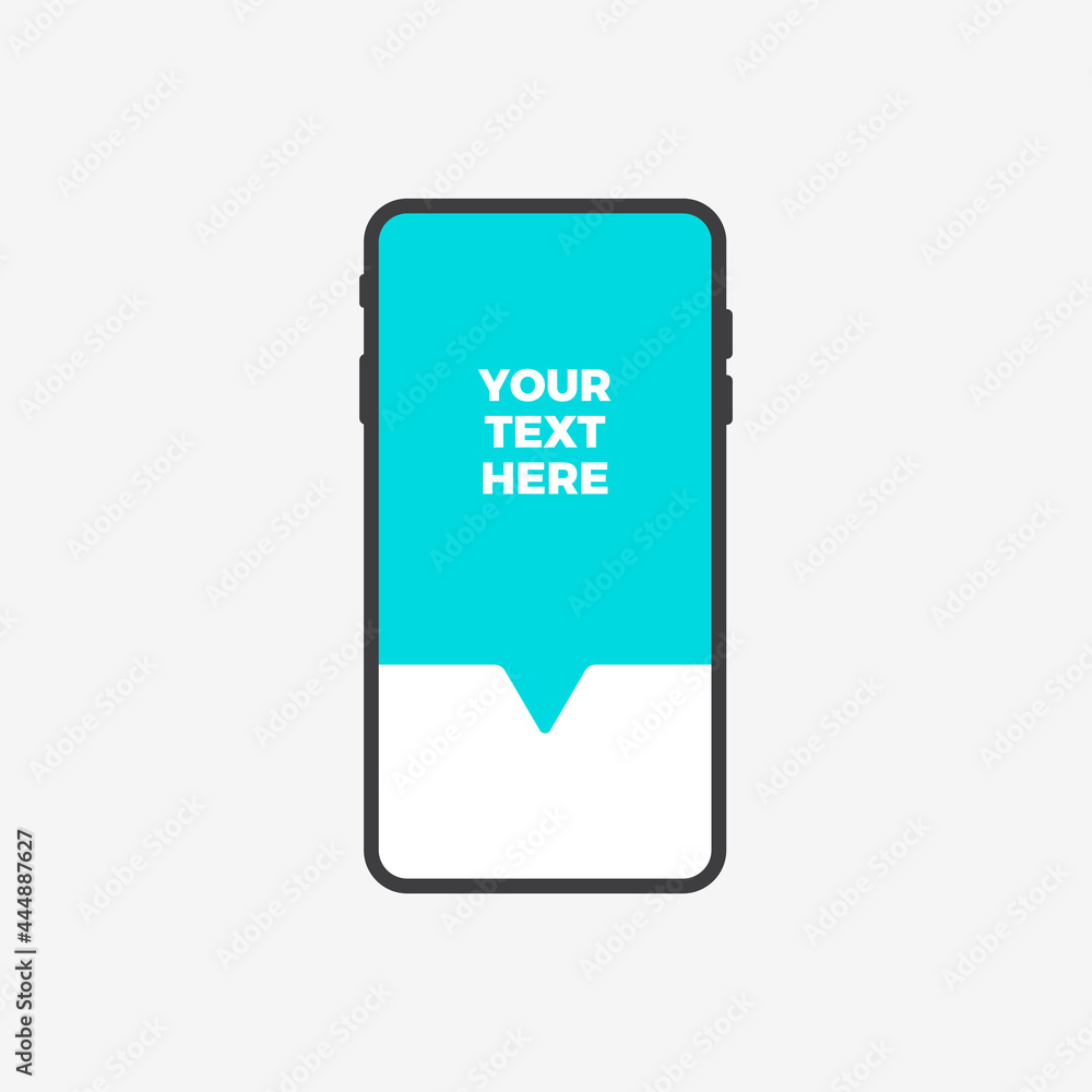 Phone Flat Vector Icon Text Message Template Phone Flat Vector Icon Text Message Template