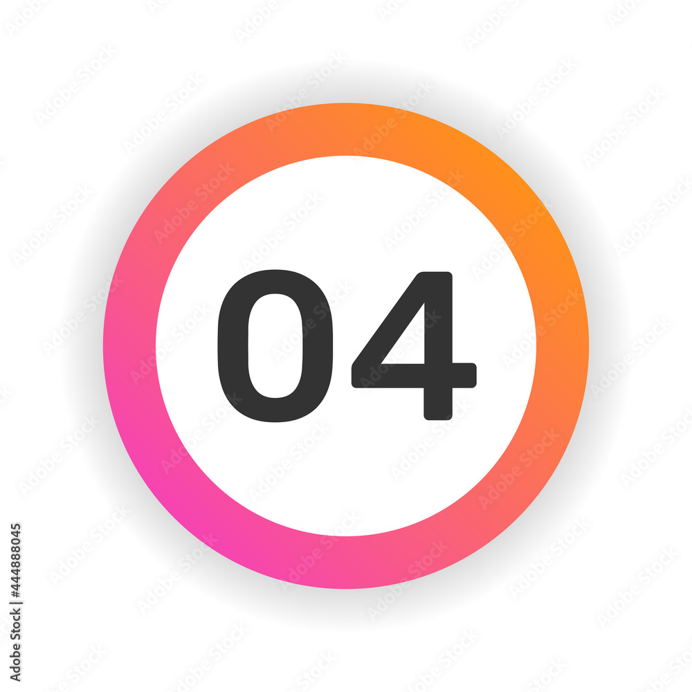 Number 04 on button design vector illustration. Number 04 on button design vector illustration.