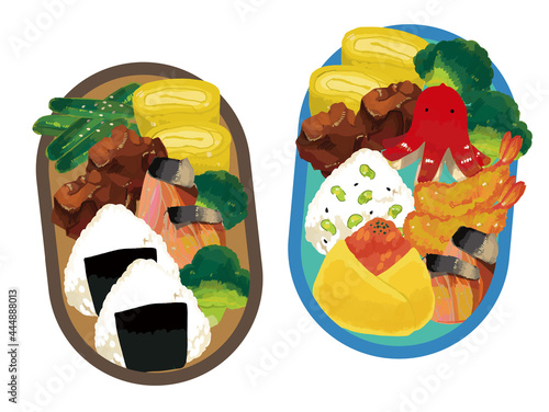 かわいいおにぎり＆お弁当のイラスト素材／ベクター／運動会