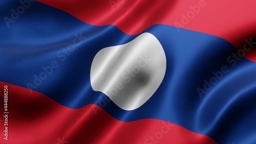 3d rendering of a National Laos flag waving in a looping motion