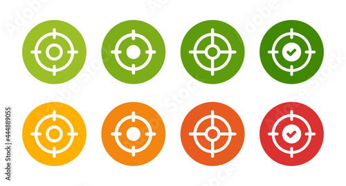 Target icon set, aim, focus vector design. Shooting target symbol collection