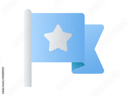 flag star single isolated icon with smooth style