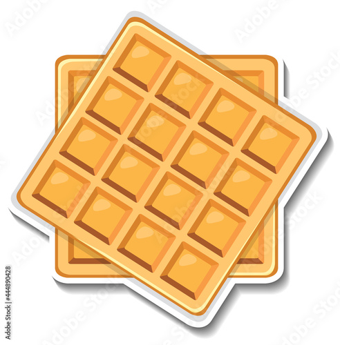 Square waffle sticker on white background photo