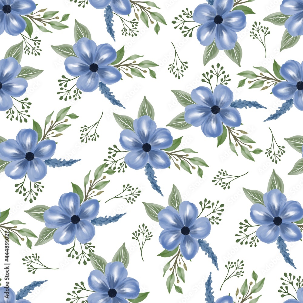 Obraz premium seamless pattern of blue flower for fabric design