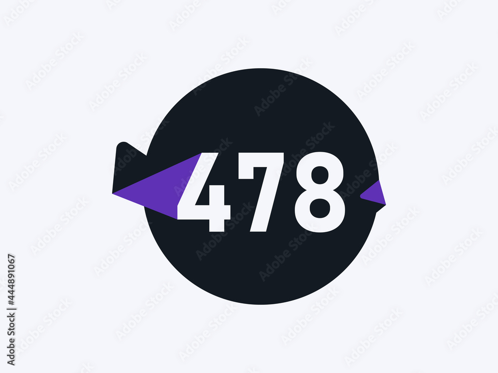 Number 478 logo icon design vector image Number 478 logo icon design vector image