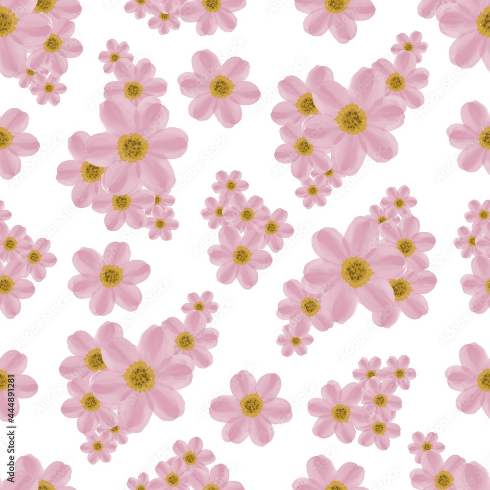 seamless pattern of pink petal for fabric and background design
