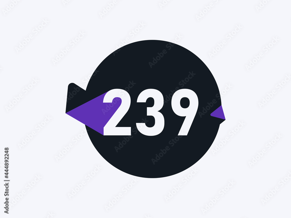 Number 239 logo icon design vector image Number 239 logo icon design vector image
