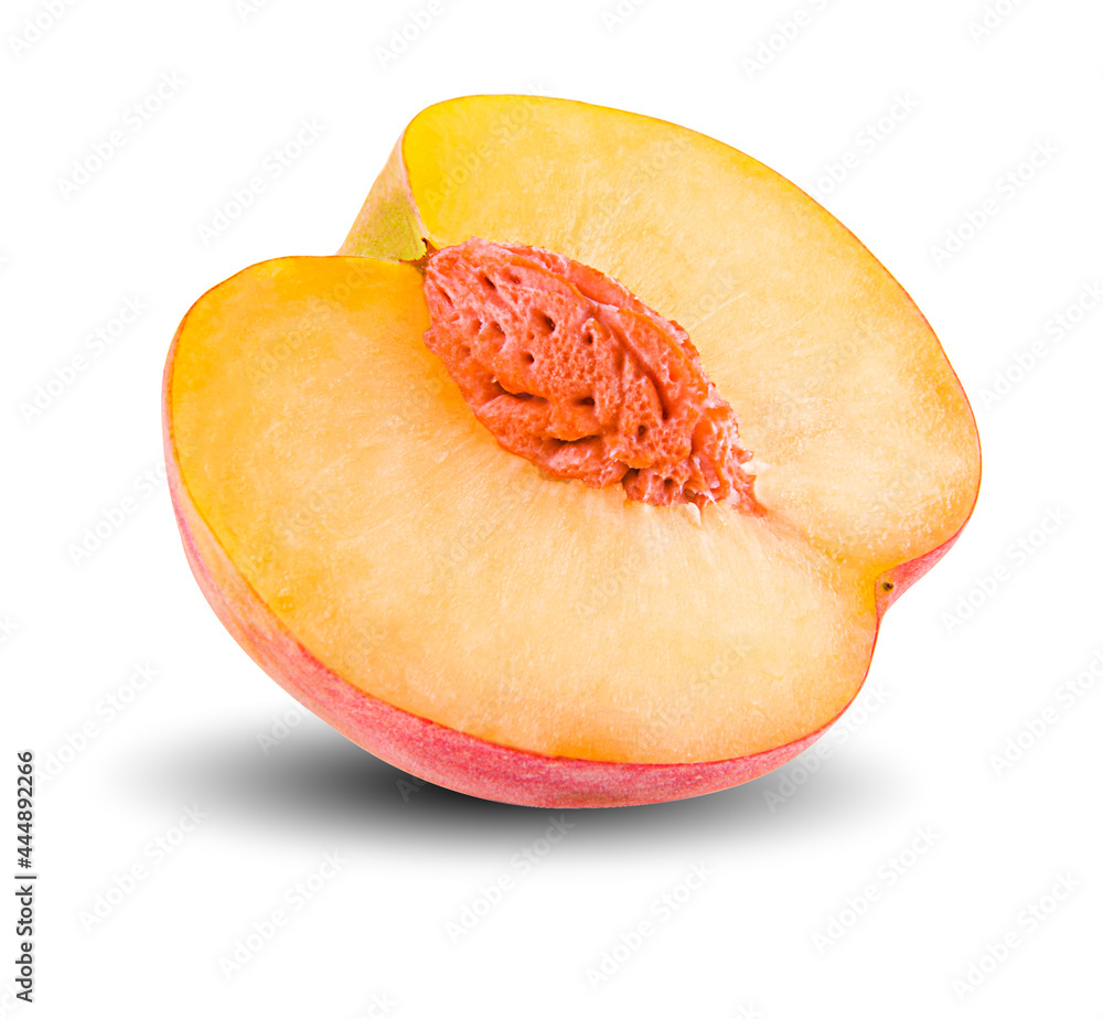 peach slice isolated on white background Clipping Path