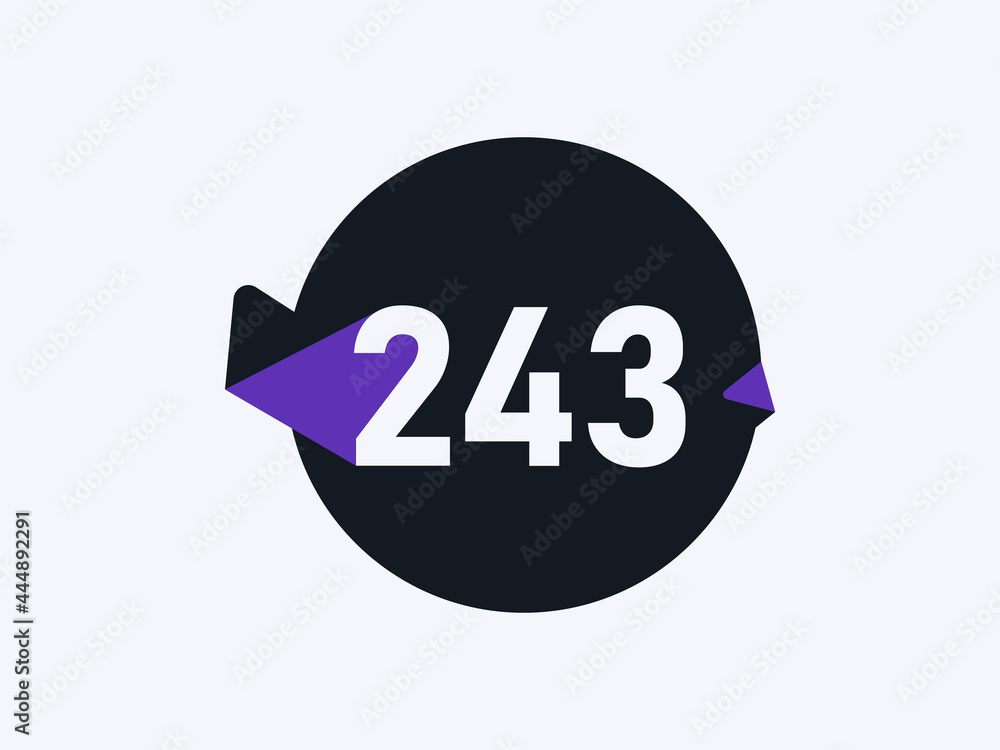 Number 243 logo icon design vector image Number 243 logo icon design vector image