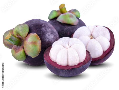 Obraz na płótnie mangosteen isolated on white background w salonie