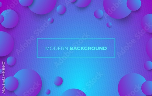 Abstract 3D modern spheres background. blue round circle. trendy banner with glossy balls