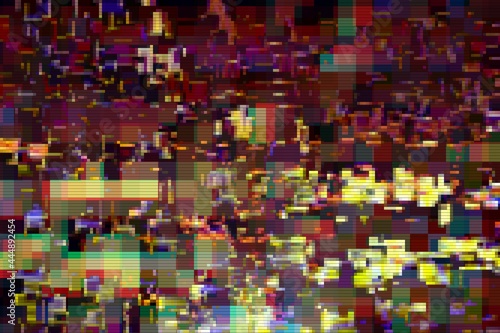 Glitch digital abstract artifacts distortion background, interference.