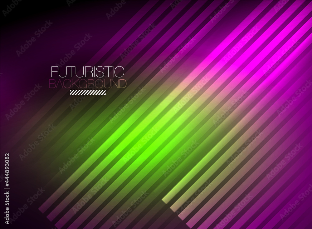 Bright neon color techno abstract background, shiny glowing neon lines in the dark background Bright neon color techno abstract background, shiny glowing neon lines in the dark background