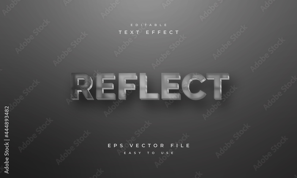 Reflect editable 3D text effect
