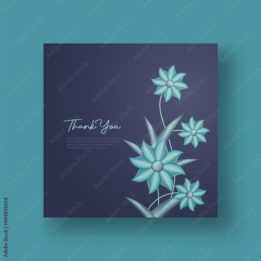 Thank you card with beautiful flower