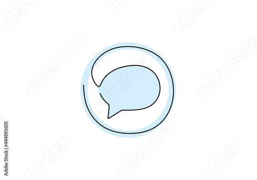 Continuous line drawing of message icon. Speech bubbles isolated on white background for mobile app and social media. Vector illustration chatting symbol social media on mobile phones