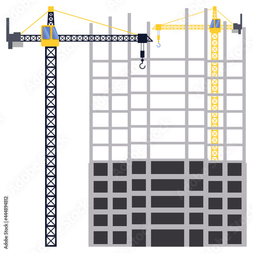Construction building tower crane illustration