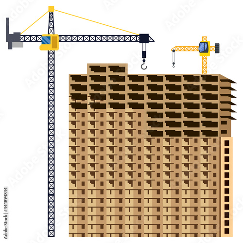 Construction building tower crane illustration