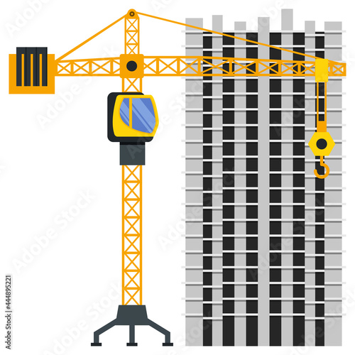 Construction building tower crane illustration