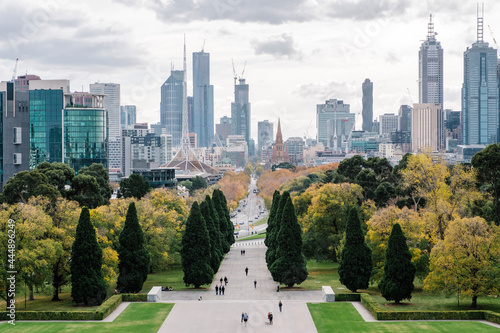 big city and park in Melbourne