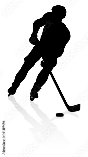 Ice Hockey Player Silhouette