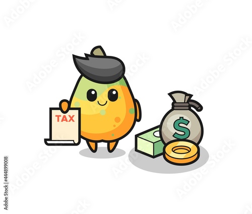 Character cartoon of papaya as a accountant