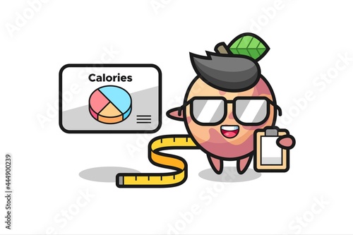 Illustration of pluot fruit mascot as a dietitian