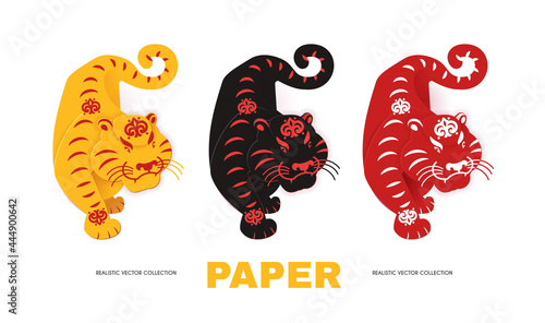 Happy chinese new year 2022 tiger set. Animal character collection.