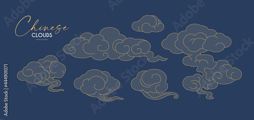 Chinese clouds collection. Traditional asian graphic element.