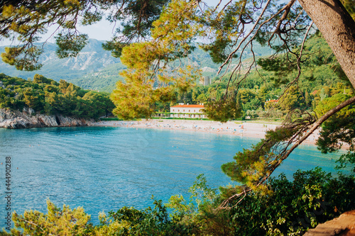 Sveti Stefan.Milocher.The beaches of the king and queen in Montenegro.