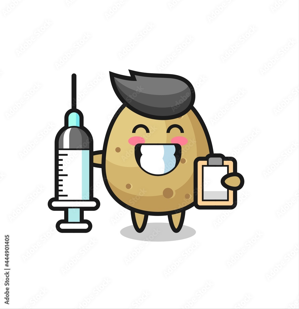 Mascot Illustration of potato as a doctor
