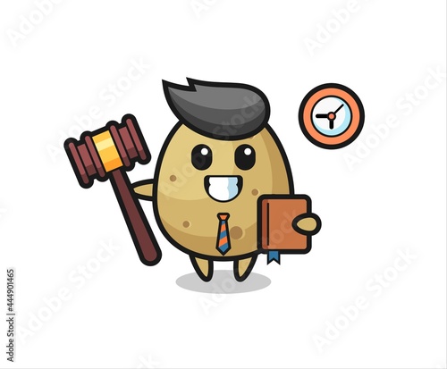 Mascot cartoon of potato as a judge