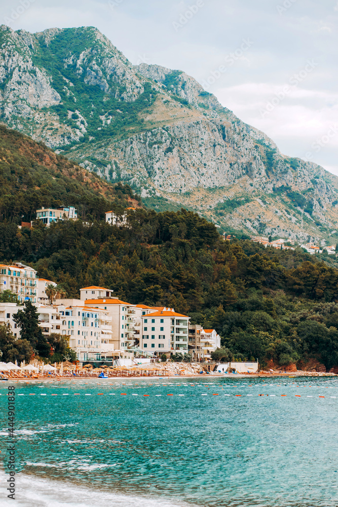 View of the resort town near the beach, Montenegro