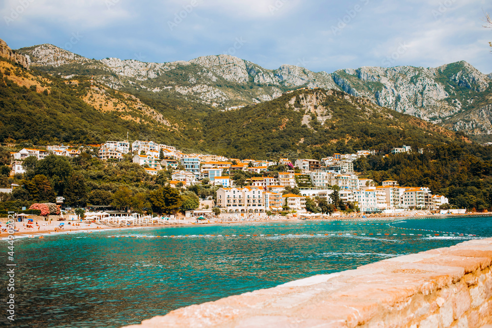 View of the resort town near the beach, Montenegro
