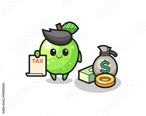 Character cartoon of green apple as a accountant