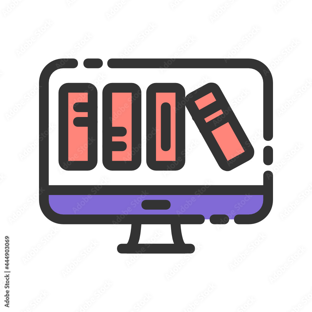 Online Education and Elearning filled outline icon Online Education and Elearning filled outline icon