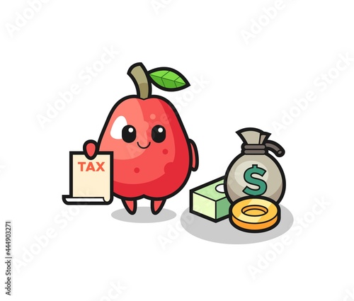 Character cartoon of water apple as a accountant